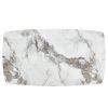 Faux Marble Dining Table Set with Convertible Base, Luxury Rectangular Kitchen Table for 6-8, Modern White Faux Marble Tabletop with MDF Base, Dining